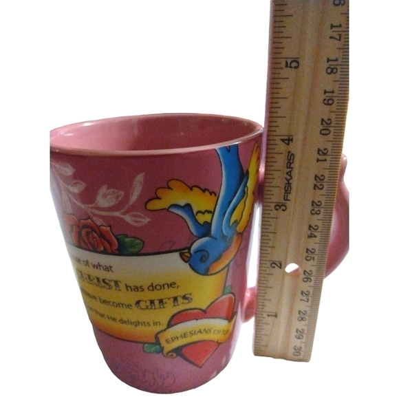 Scripture Mug Ephesians 1:11 Mauve w. Painted Roses-Banner Design Inspiration - Picture 8 of 11